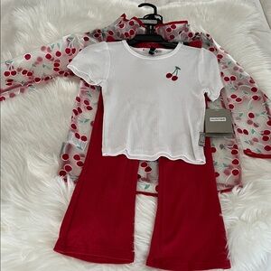 NWT Girls 3 PC Hunter Raincoat and Outfit Set